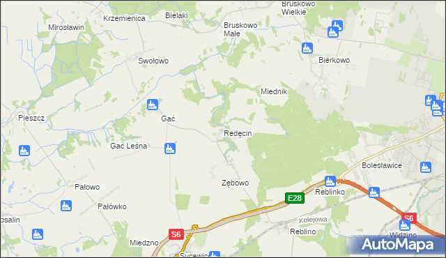 mapa Redęcin, Redęcin na mapie Targeo