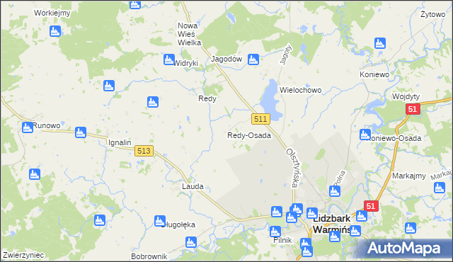 mapa Redy-Osada, Redy-Osada na mapie Targeo