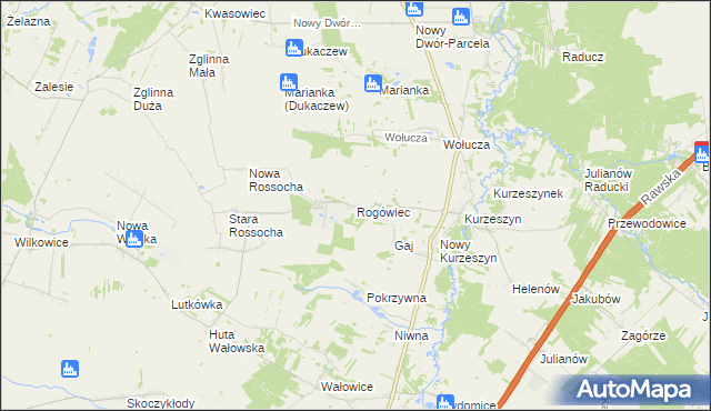 mapa Rogówiec, Rogówiec na mapie Targeo