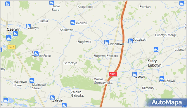 mapa Rogowo-Folwark, Rogowo-Folwark na mapie Targeo