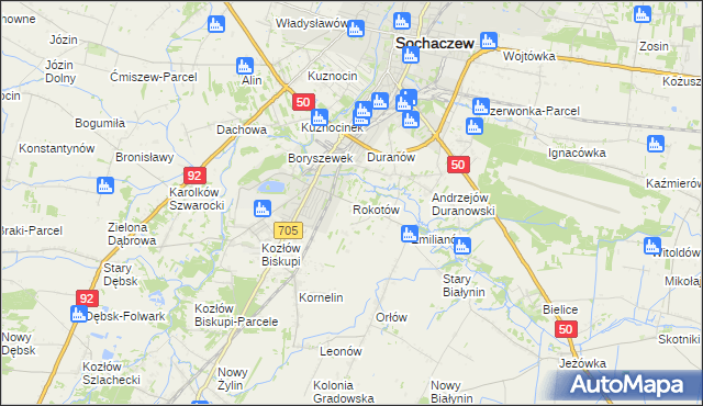 mapa Rokotów, Rokotów na mapie Targeo
