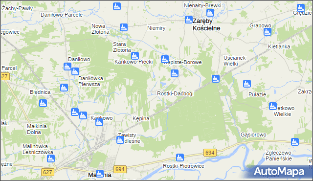 mapa Rostki-Daćbogi, Rostki-Daćbogi na mapie Targeo