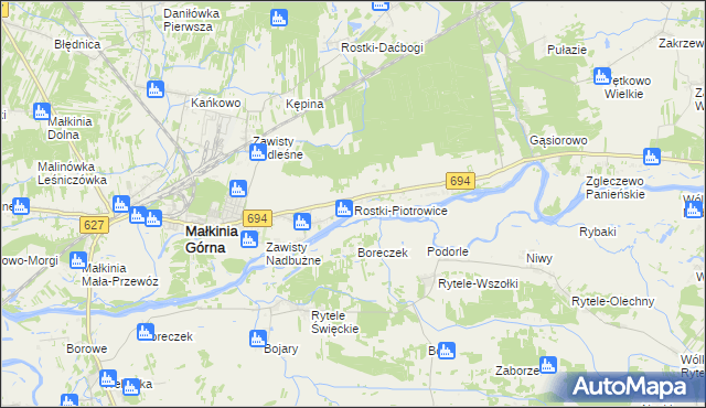 mapa Rostki-Piotrowice, Rostki-Piotrowice na mapie Targeo