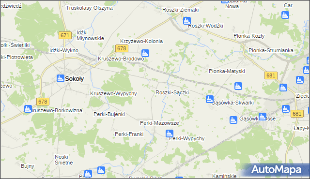 mapa Roszki-Sączki, Roszki-Sączki na mapie Targeo