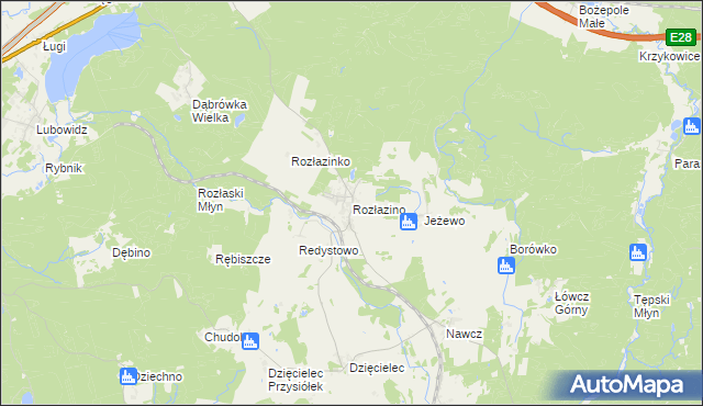mapa Rozłazino gmina Łęczyce, Rozłazino gmina Łęczyce na mapie Targeo