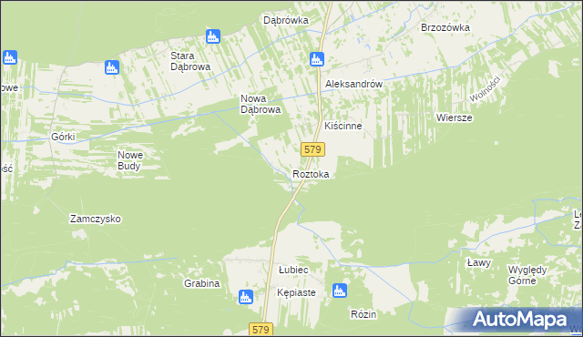 mapa Roztoka gmina Leszno, Roztoka gmina Leszno na mapie Targeo