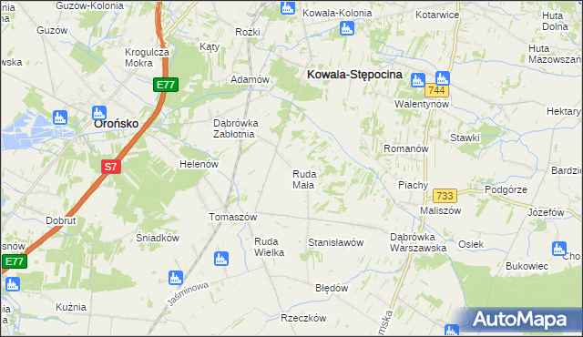 mapa Ruda Mała, Ruda Mała na mapie Targeo