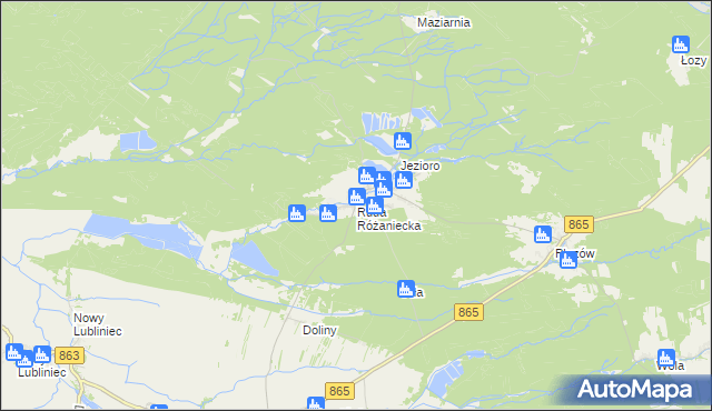 mapa Ruda Różaniecka, Ruda Różaniecka na mapie Targeo