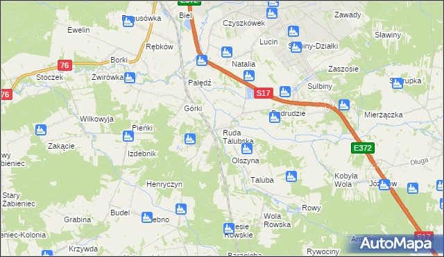 mapa Ruda Talubska, Ruda Talubska na mapie Targeo