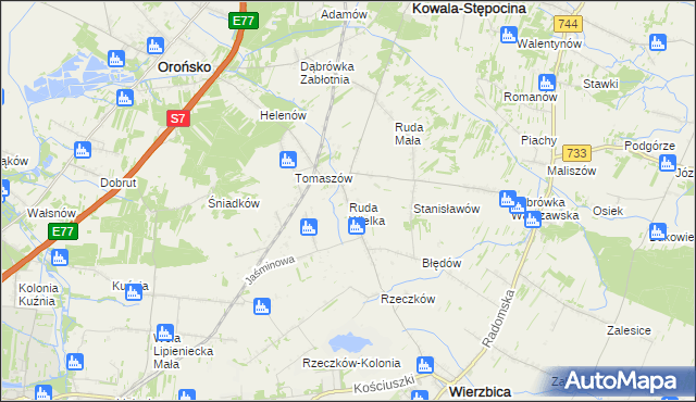 mapa Ruda Wielka, Ruda Wielka na mapie Targeo