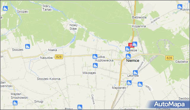 mapa Rudka Kozłowiecka, Rudka Kozłowiecka na mapie Targeo