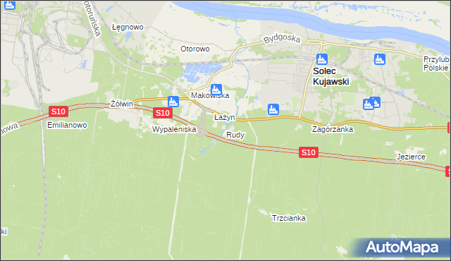 mapa Rudy gmina Solec Kujawski, Rudy gmina Solec Kujawski na mapie Targeo