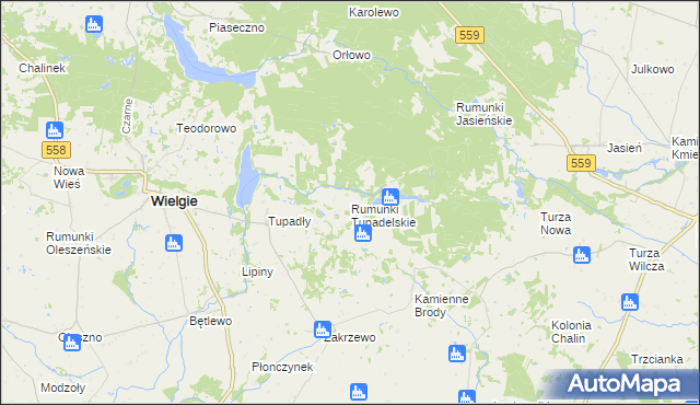 mapa Rumunki Tupadelskie, Rumunki Tupadelskie na mapie Targeo