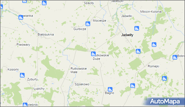 mapa Rutkowskie Duże, Rutkowskie Duże na mapie Targeo