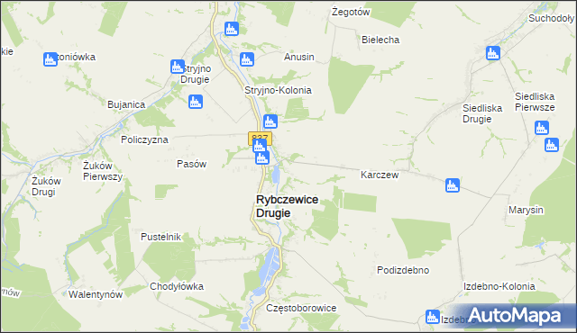 mapa Rybczewice Pierwsze, Rybczewice Pierwsze na mapie Targeo