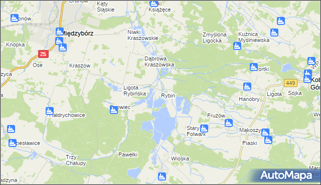 mapa Rybin, Rybin na mapie Targeo