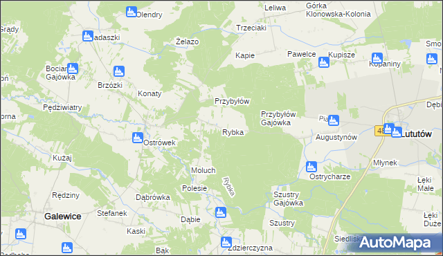 mapa Rybka, Rybka na mapie Targeo