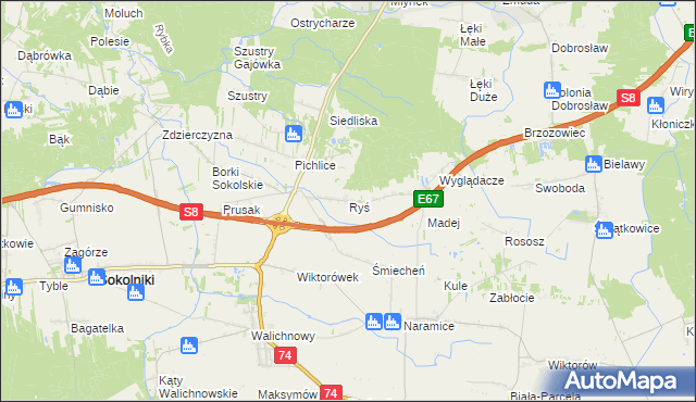 mapa Ryś, Ryś na mapie Targeo