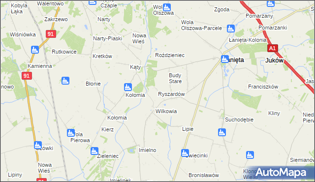 mapa Ryszardów, Ryszardów na mapie Targeo