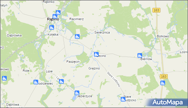 mapa Rzecino, Rzecino na mapie Targeo