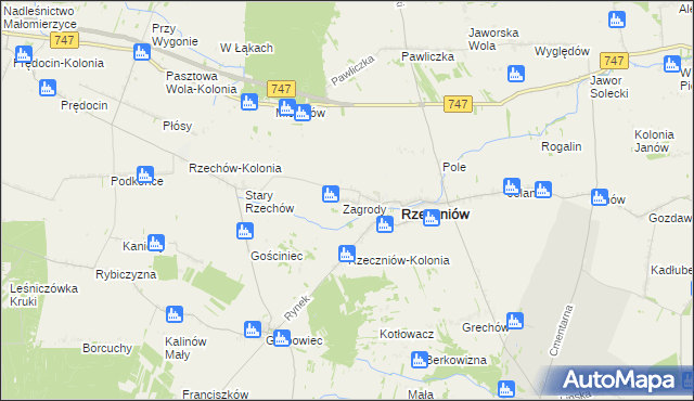 mapa Rzeczniówek, Rzeczniówek na mapie Targeo