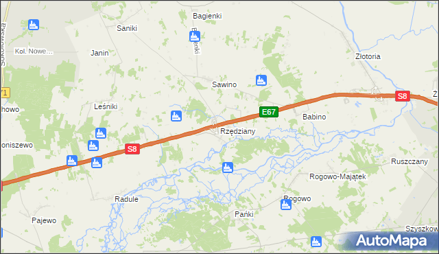 mapa Rzędziany, Rzędziany na mapie Targeo