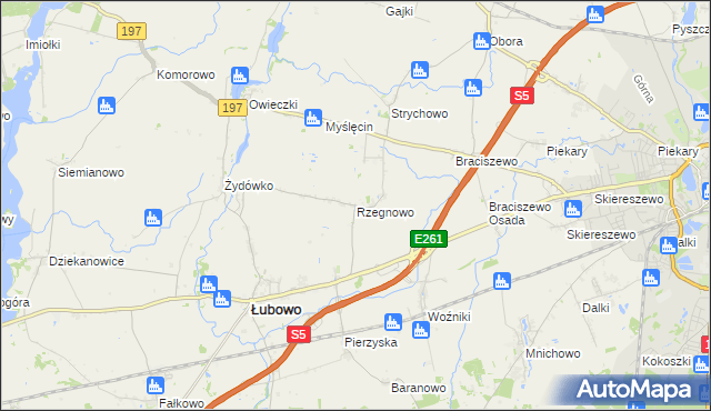 mapa Rzegnowo, Rzegnowo na mapie Targeo