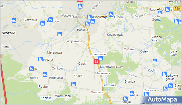 mapa Rzeniszów, Rzeniszów na mapie Targeo