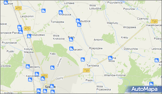 mapa Rzepiszew-Kolonia, Rzepiszew-Kolonia na mapie Targeo