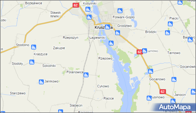 mapa Rzepowo gmina Kruszwica, Rzepowo gmina Kruszwica na mapie Targeo
