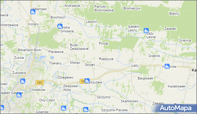 mapa Rzęszyce, Rzęszyce na mapie Targeo