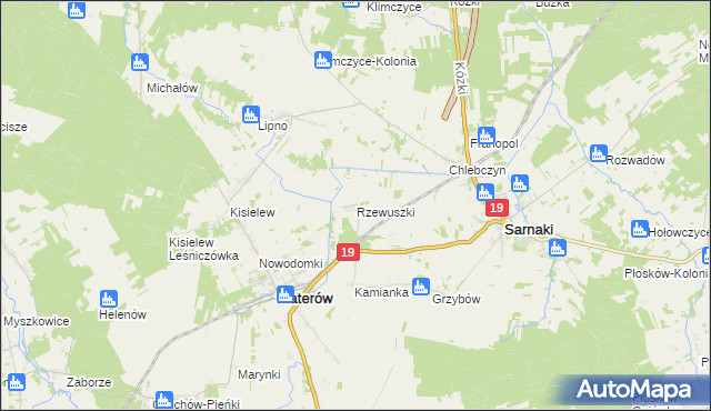mapa Rzewuszki, Rzewuszki na mapie Targeo