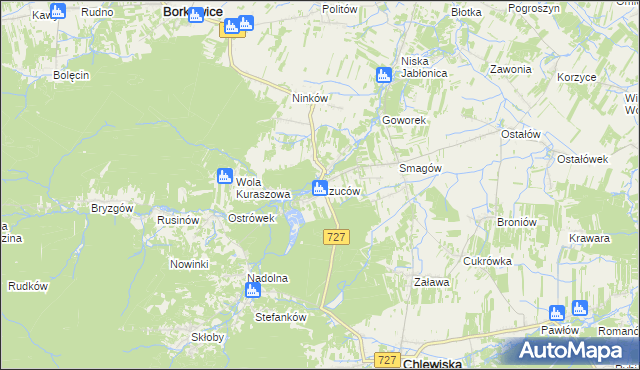mapa Rzuców, Rzuców na mapie Targeo