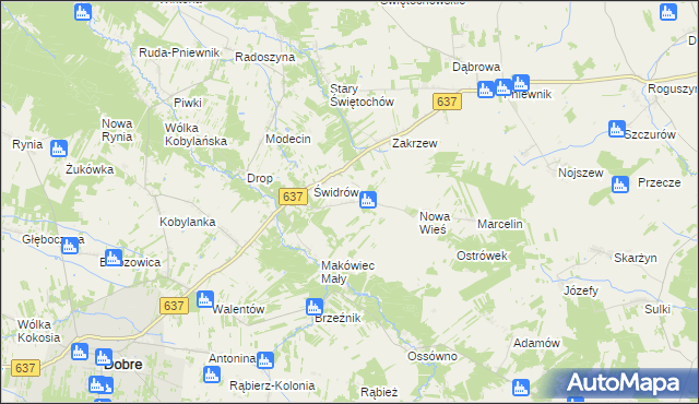 mapa Sąchocin, Sąchocin na mapie Targeo