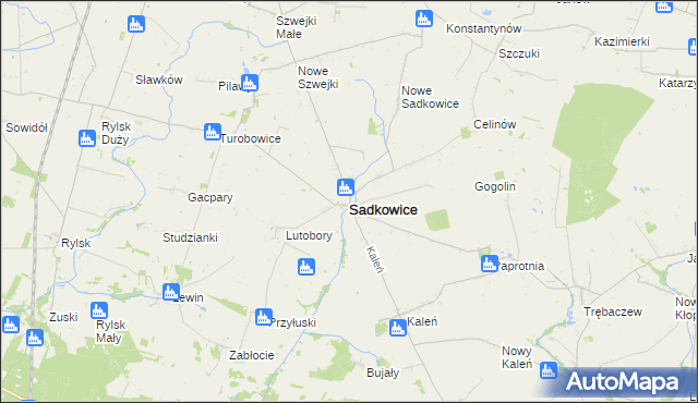 mapa Sadkowice powiat rawski, Sadkowice powiat rawski na mapie Targeo