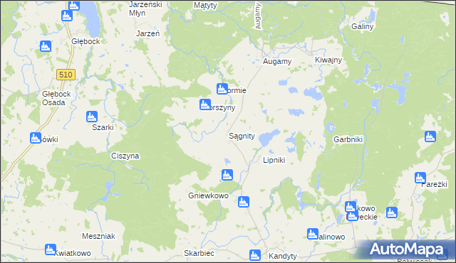 mapa Sągnity, Sągnity na mapie Targeo