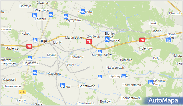 mapa Samostrzałów, Samostrzałów na mapie Targeo