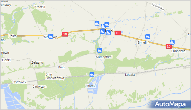 mapa Samostrzel gmina Sadki, Samostrzel gmina Sadki na mapie Targeo