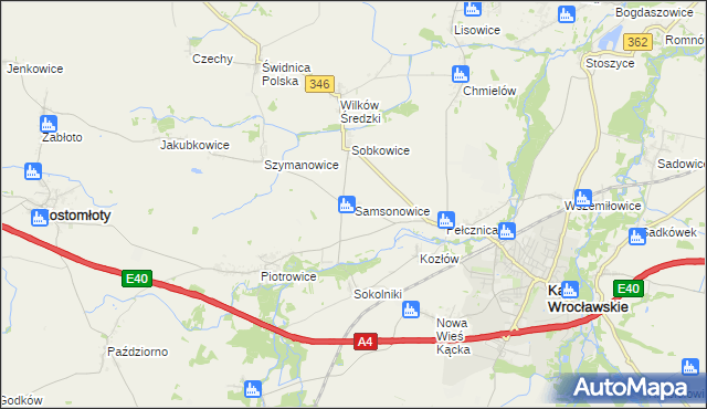 mapa Samsonowice, Samsonowice na mapie Targeo