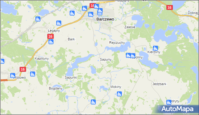 mapa Sapuny, Sapuny na mapie Targeo
