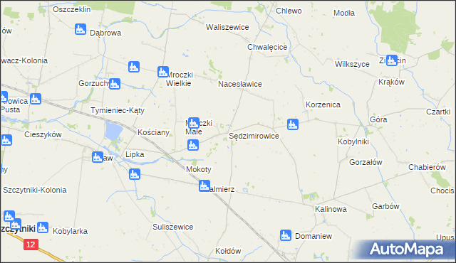 mapa Sędzimirowice, Sędzimirowice na mapie Targeo
