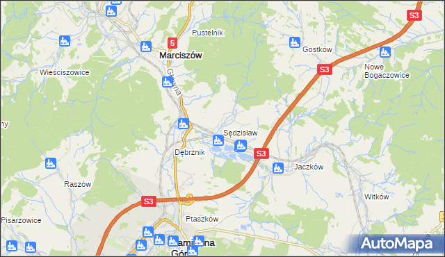 mapa Sędzisław, Sędzisław na mapie Targeo