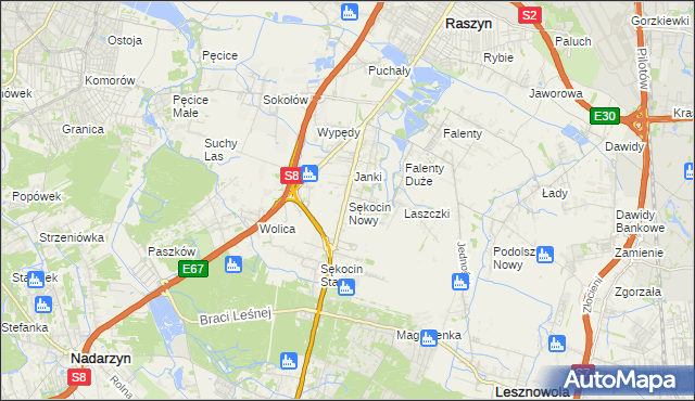 mapa Sękocin Nowy, Sękocin Nowy na mapie Targeo