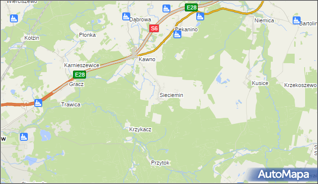 mapa Sieciemin, Sieciemin na mapie Targeo