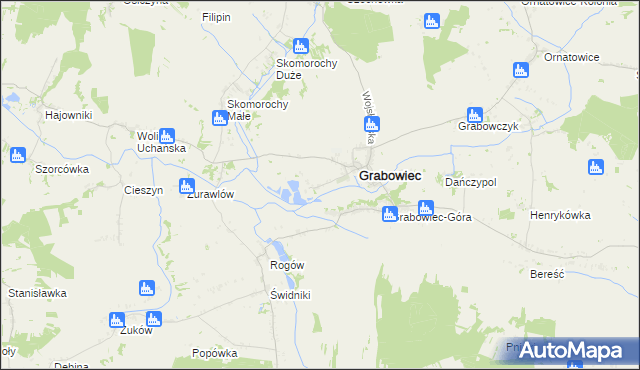 mapa Siedlisko gmina Grabowiec, Siedlisko gmina Grabowiec na mapie Targeo