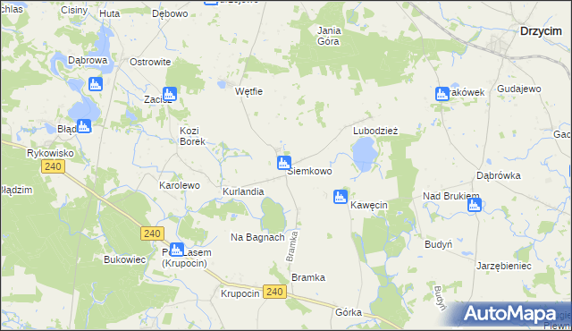 mapa Siemkowo, Siemkowo na mapie Targeo