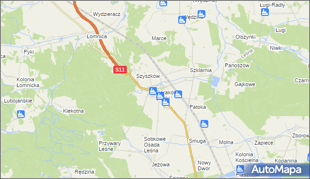 mapa Sieraków Śląski, Sieraków Śląski na mapie Targeo