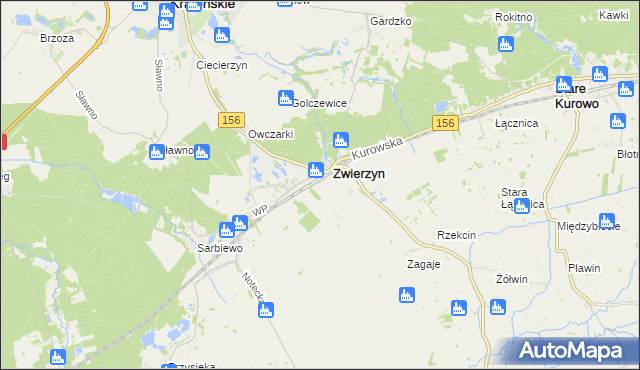 mapa Sierosławice gmina Zwierzyn, Sierosławice gmina Zwierzyn na mapie Targeo