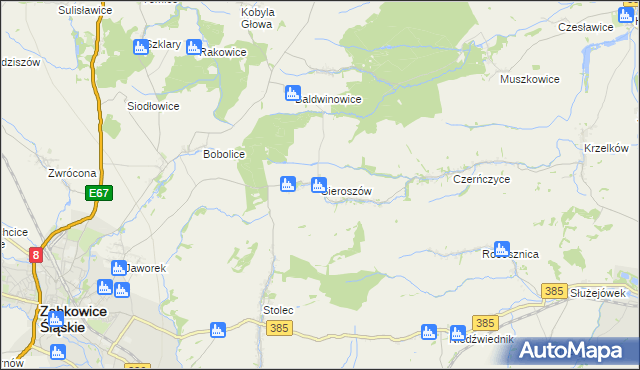 mapa Sieroszów, Sieroszów na mapie Targeo