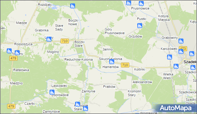 mapa Sikucin-Kolonia, Sikucin-Kolonia na mapie Targeo